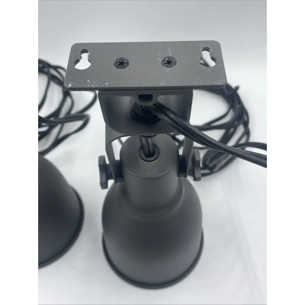 SET of 2 - Ikea HEKTAR Wall Spotlight Lamp W Bulbs, Metal, Dark Gray - Pre Owned